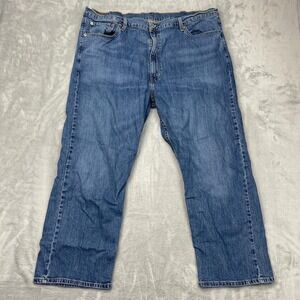 Levi's 505 Jeans Men 46x28 Blue Denim Medium Wash High Rise Red Tab Straight Leg